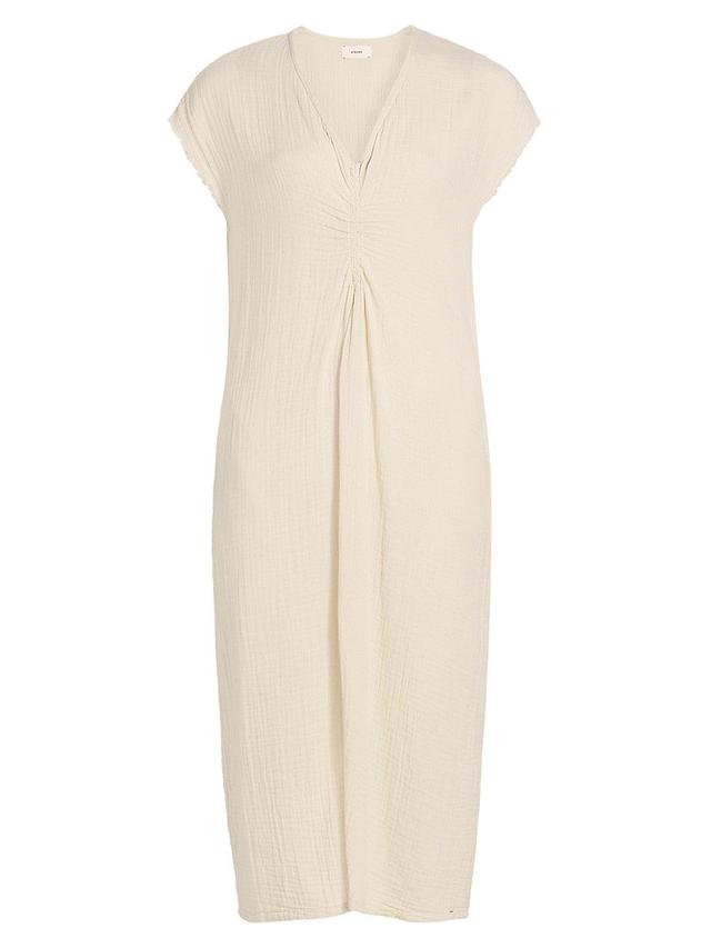 Womens Drue Cotton V-Neck Midi-Dress Product Image