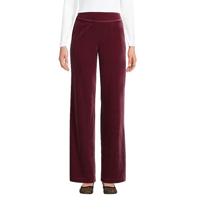 Lands End Womens Starfish Velvet High Rise Wide Leg Pull On Pants Product Image