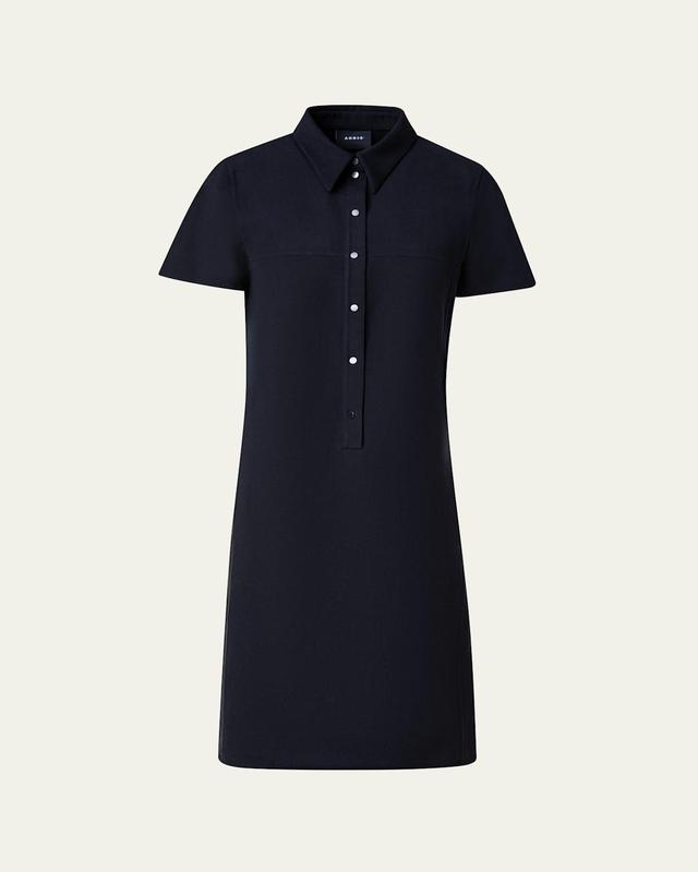 Snap-Front Short-Sleeve Shirtdress Product Image