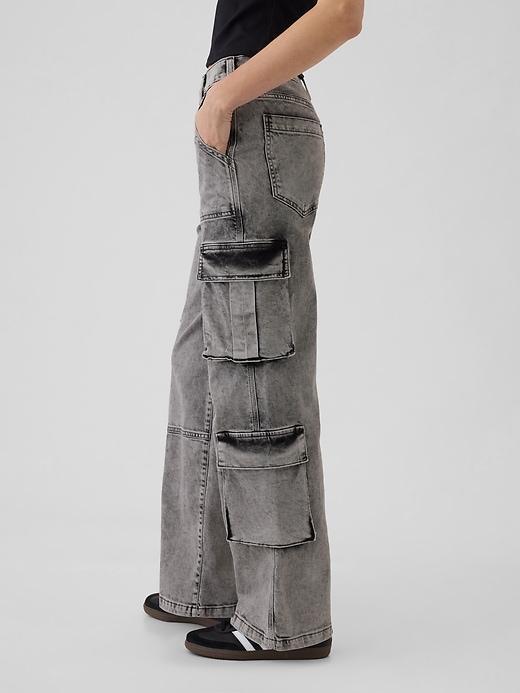 Mid Rise Double Cargo &apos;90s Loose Jeans Product Image