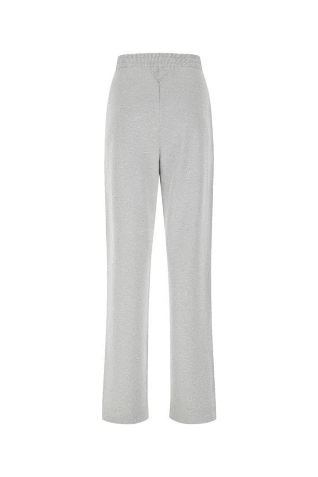 Straight Leg Drawstring Track Pants In White Product Image