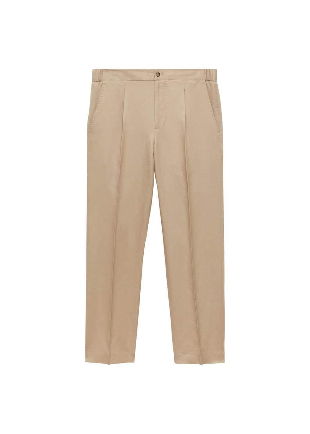 MANGO MAN - Tencel-linen pleated pants beigeMen Product Image