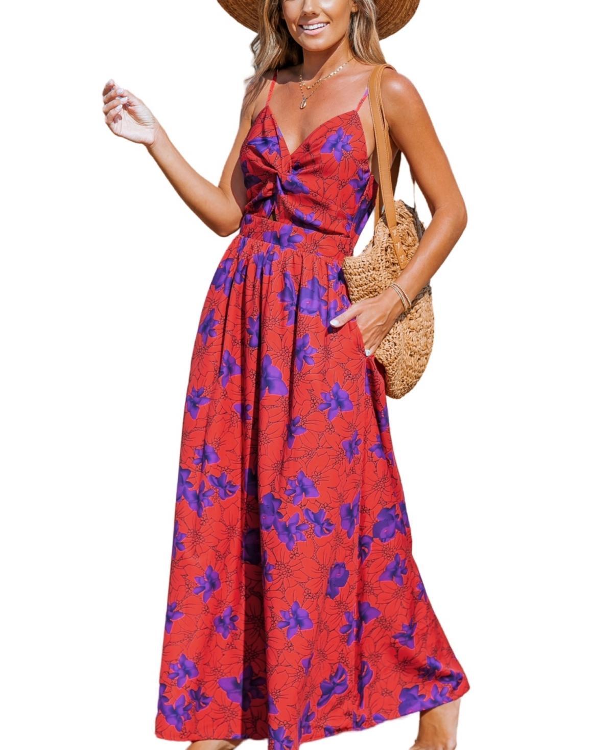 Womens Paisley Print Twisted Maxi Dress Product Image