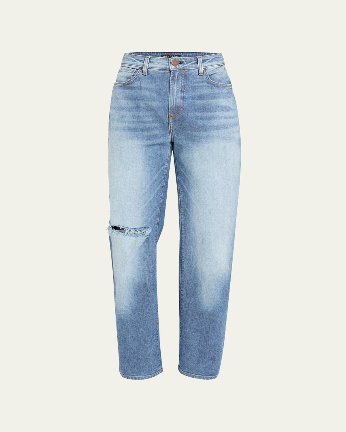 Monfrre Jayden Ripped Straight Leg Jeans Product Image