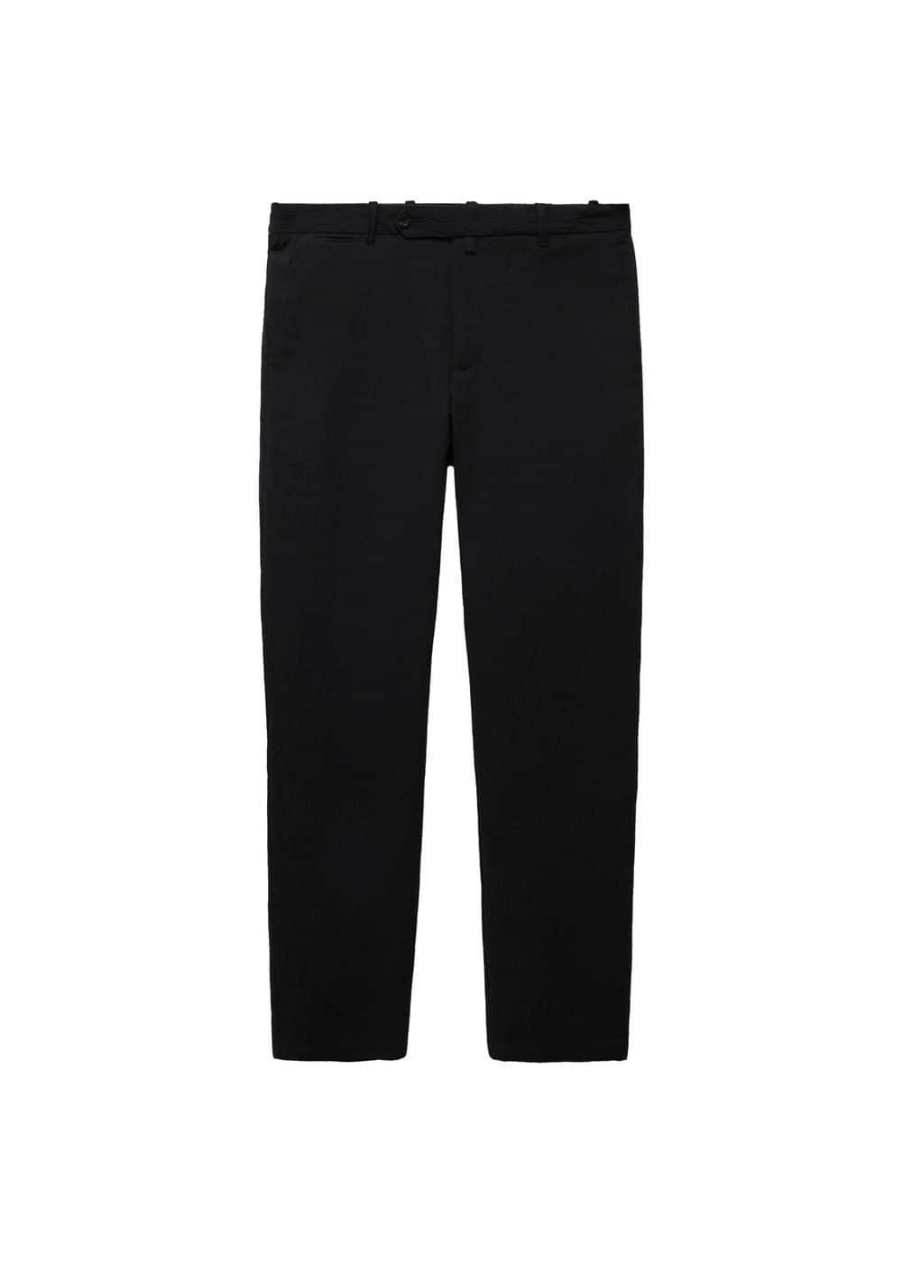 MANGO MAN - Seersucker cotton pants blackMen Product Image