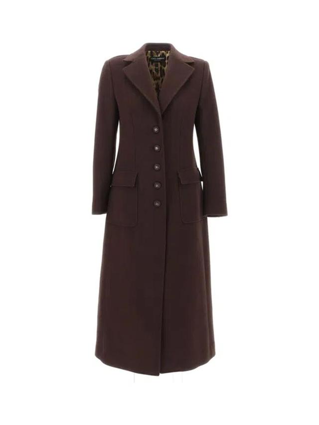 Chocolate Wool Blend Coat In Brown Product Image