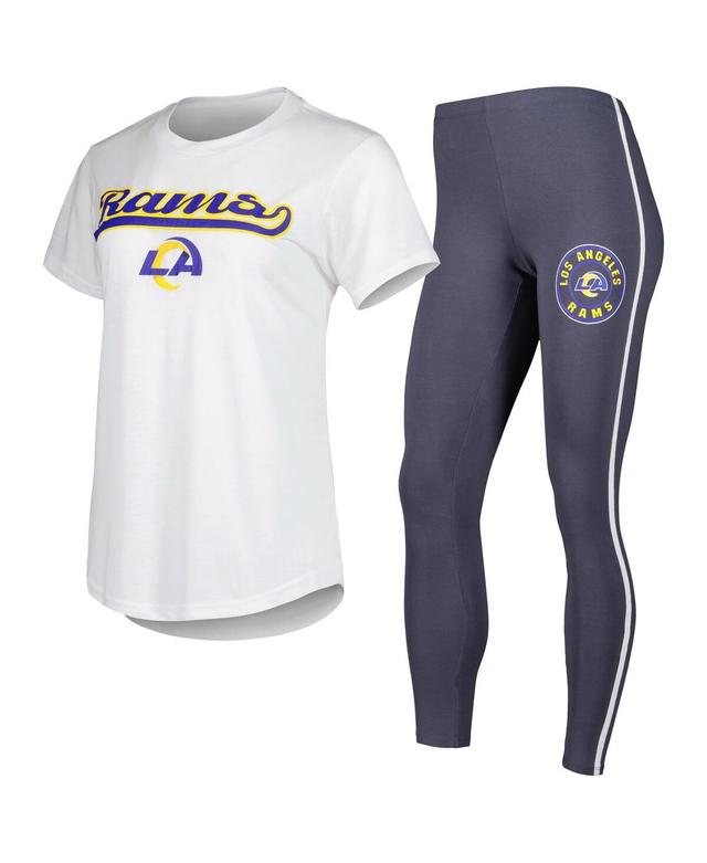 Womens Concepts Sport White Los Angeles Rams Sonata T-shirt and Leggings Sleep Set - White Product Image