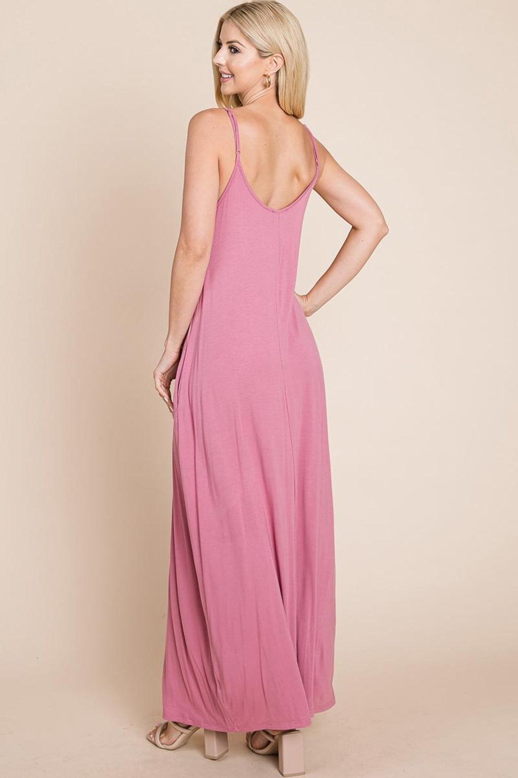 Light Cami Strap Pocketed Jersey Maxi Dress Product Image