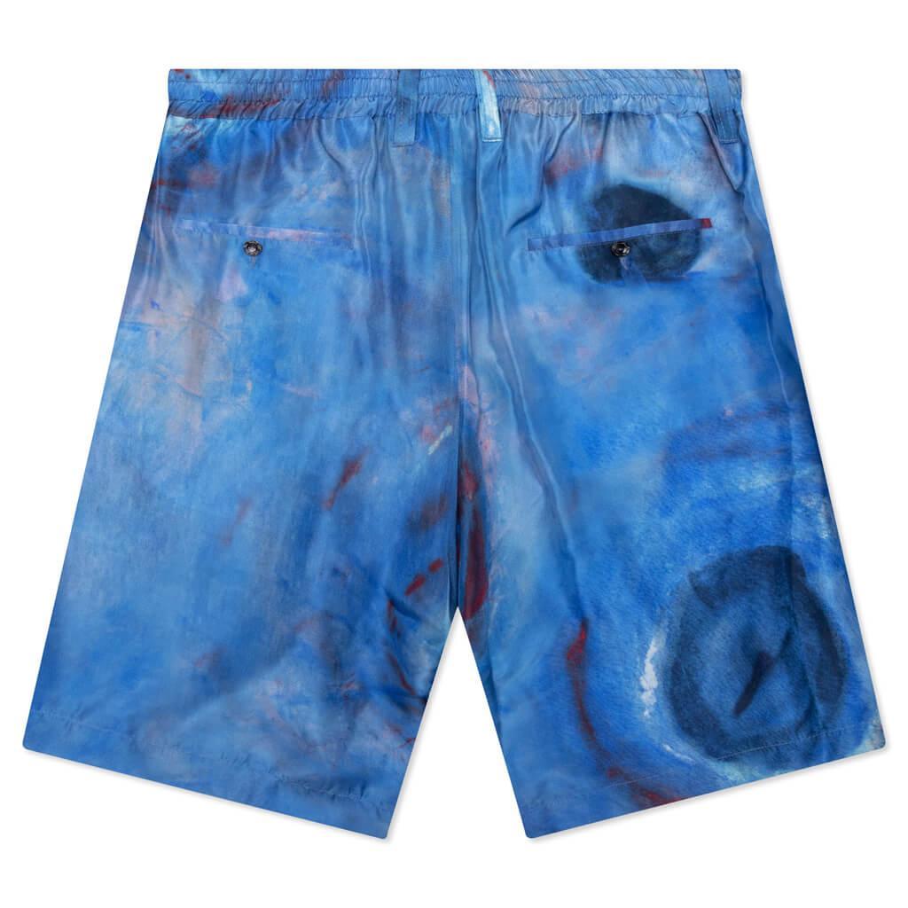 Silk Habotai Stretch Waist Shorts - Cobalt Male Product Image