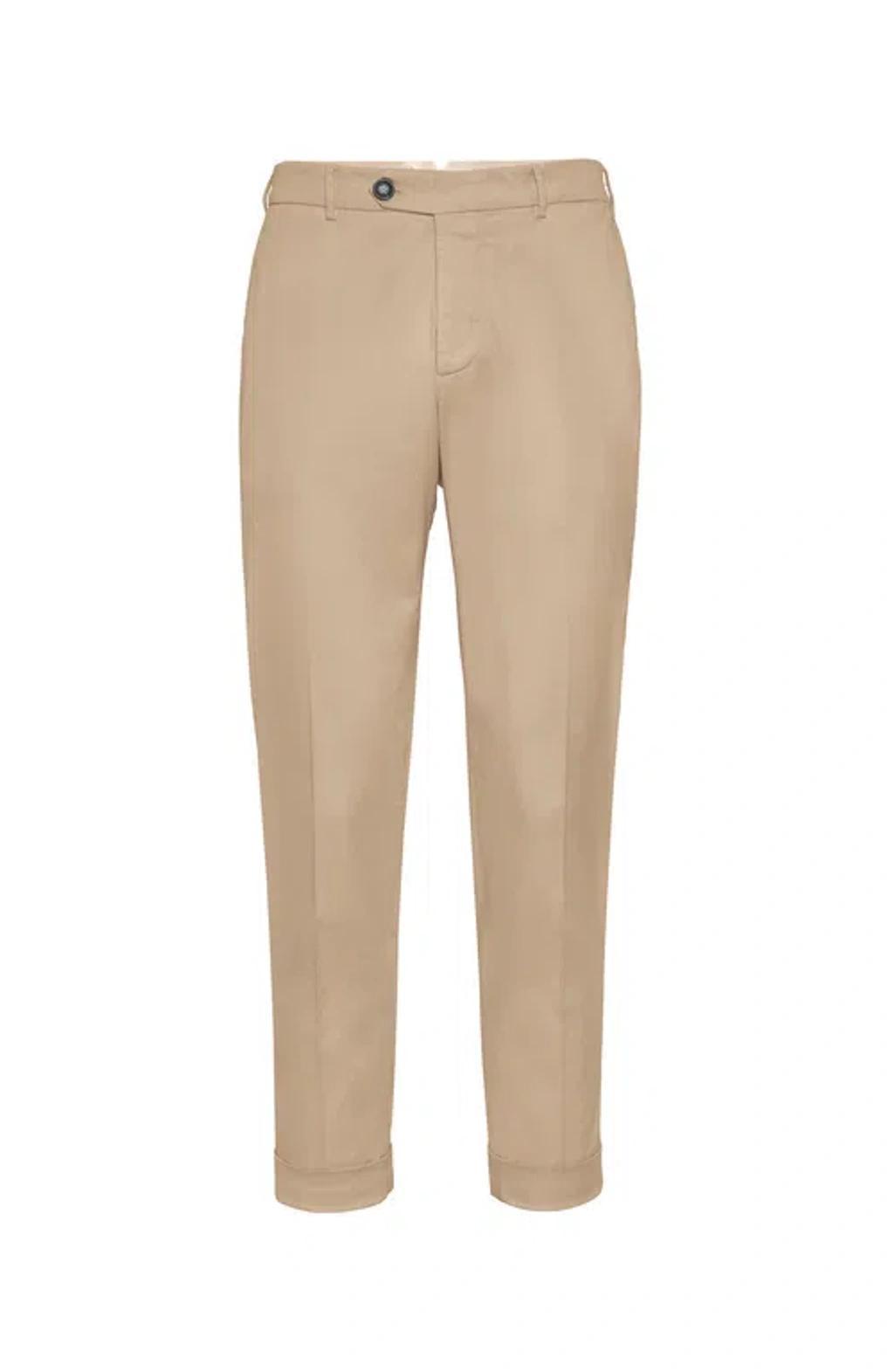 BRUNELLO CUCINELLI Mid-rise Tapered-leg Trousers In Neutrals Product Image