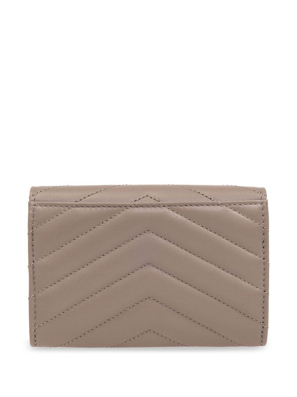 SAINT LAURENT Cassandre Matelassé Wallet In Brown Product Image