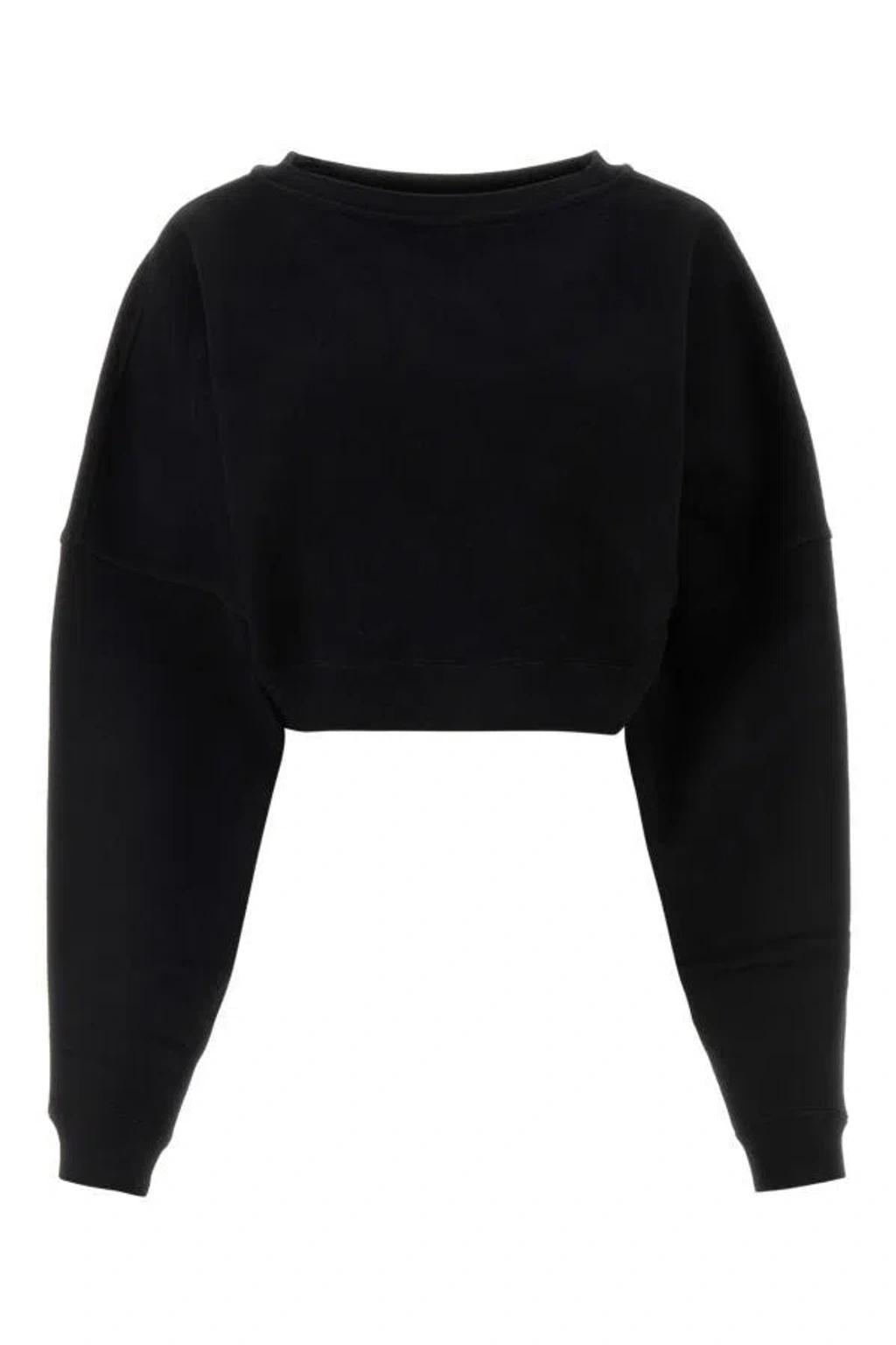 Woman Black Cotton Sweatshirt Product Image