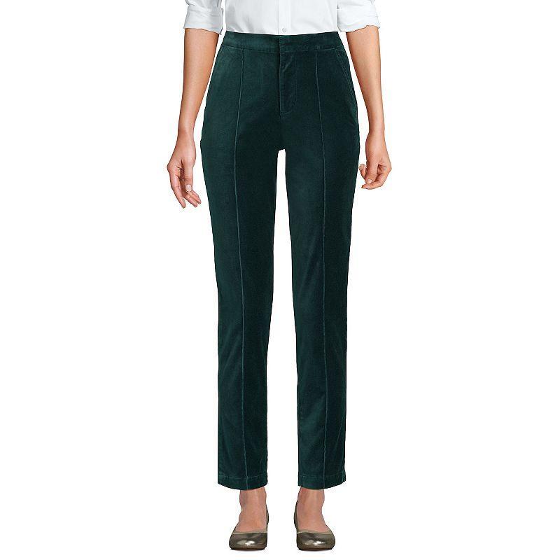 Lands End Womens Velvet High Rise Pin tuck Pencil Ankle Pants Product Image