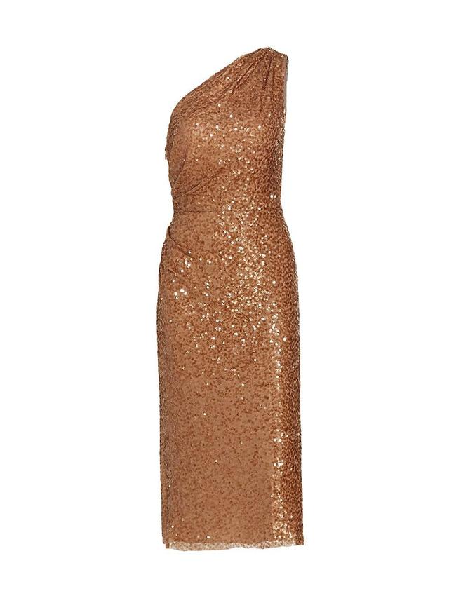 Womens Carmen Sequin One-Shoulder Midi-Dress Product Image