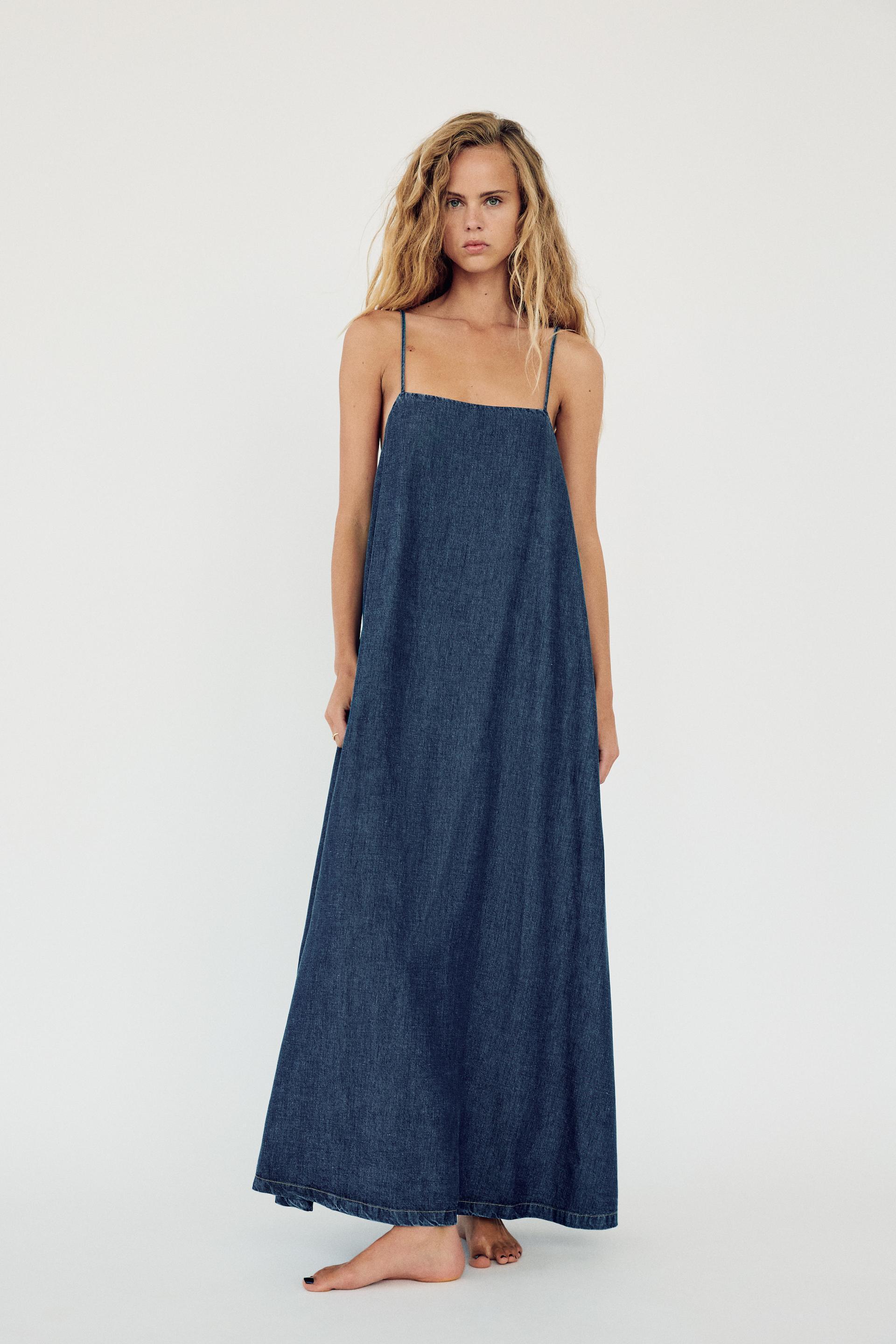 FLOWY DENIM DRESS TRF Product Image