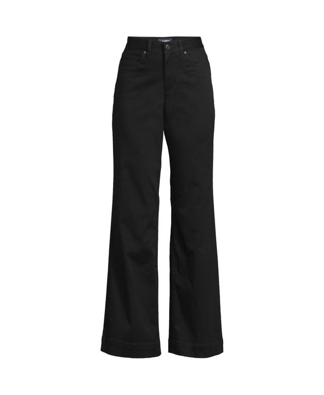 Womens Lands End High-Rise Wide Leg Chino Pants Product Image