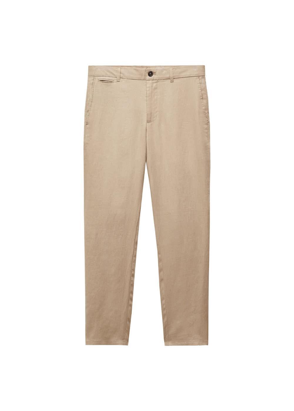 MANGO MAN - Slim-fit 100% linen pants beigeMen Product Image