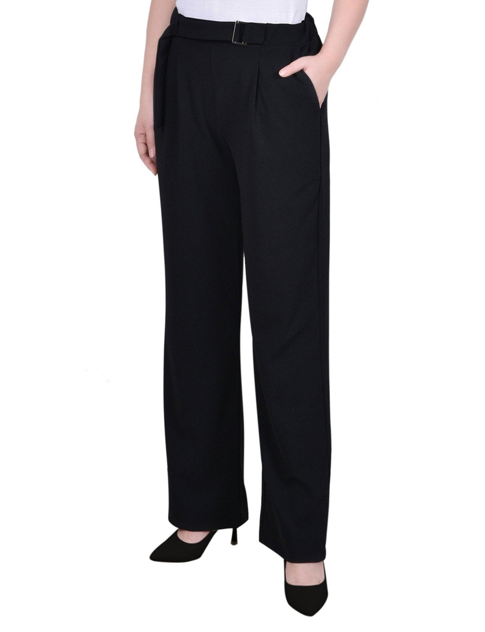 Belted Scuba Crepe Pants - Petite Product Image