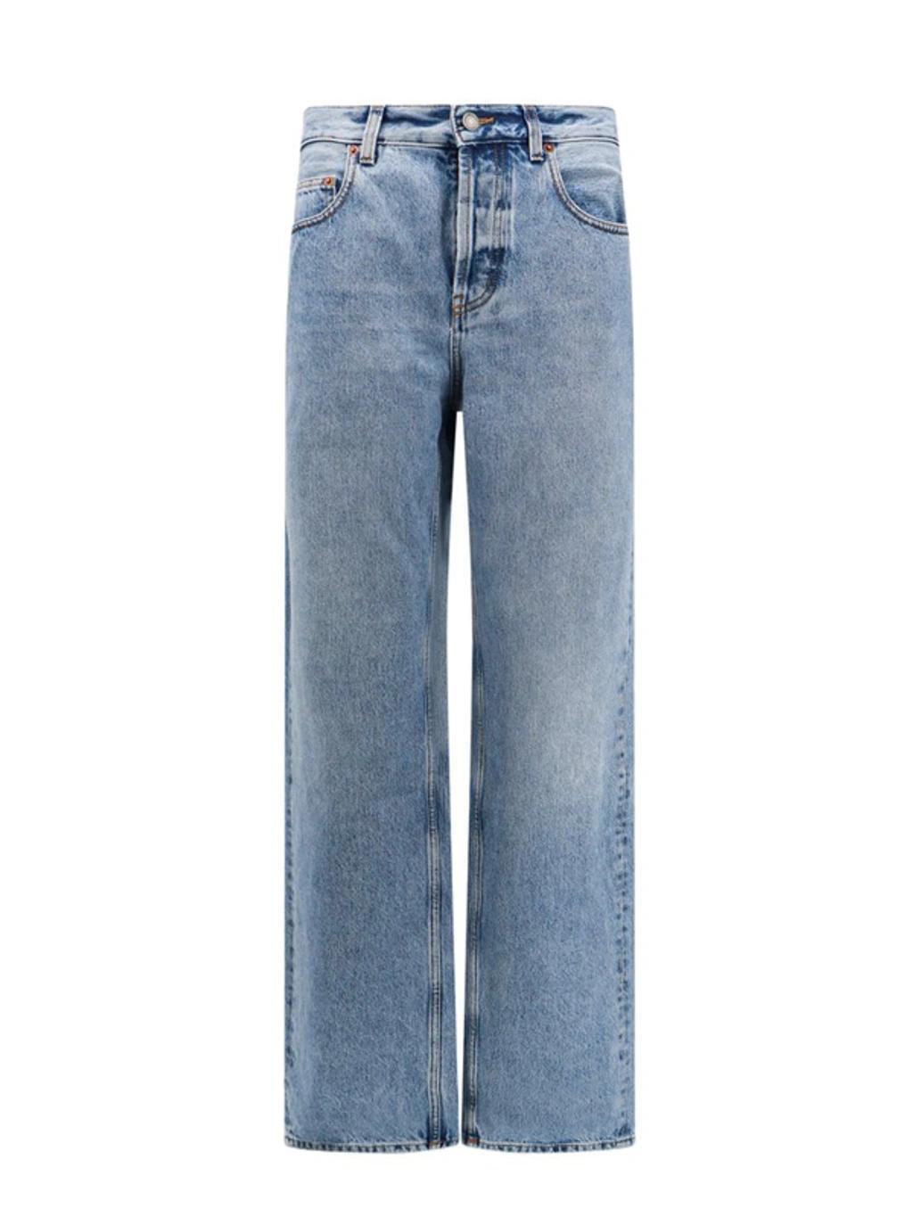 Logo Patch Straight Leg Jeans In Blue product image