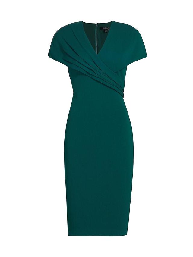 Womens Pleated Wrap Sheath Dress Product Image