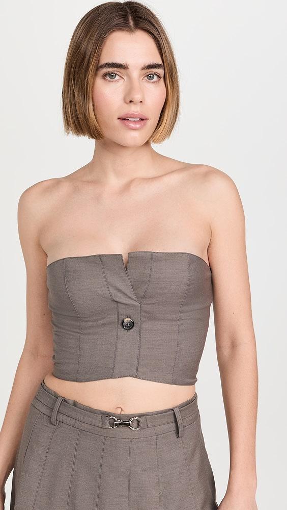 ROKH Button Detailed Tube Top | Shopbop Product Image