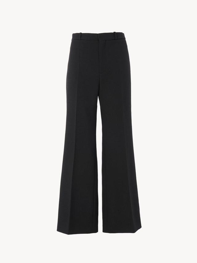 Cropped bootcut pants in wool crêpe Product Image