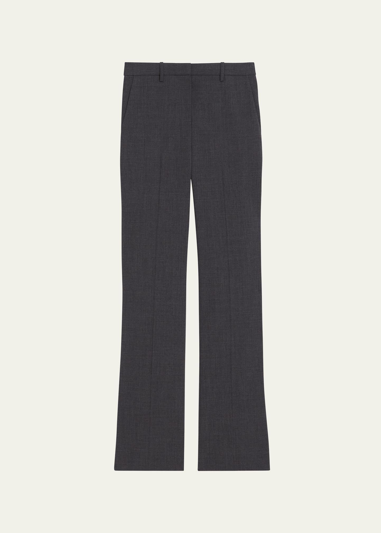 Womens Stretch Wool Straight Full-Length Trousers product image