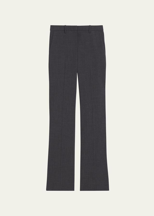 Womens Stretch Wool Straight Full-Length Trousers Product Image