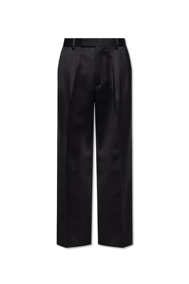 Straight Leg Pleated Trousers In Black Product Image