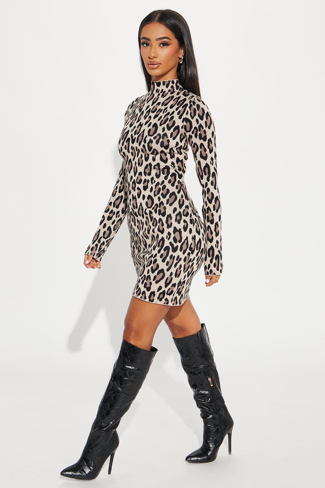 Safari Sweater Mini Dress - Brown/combo Product Image