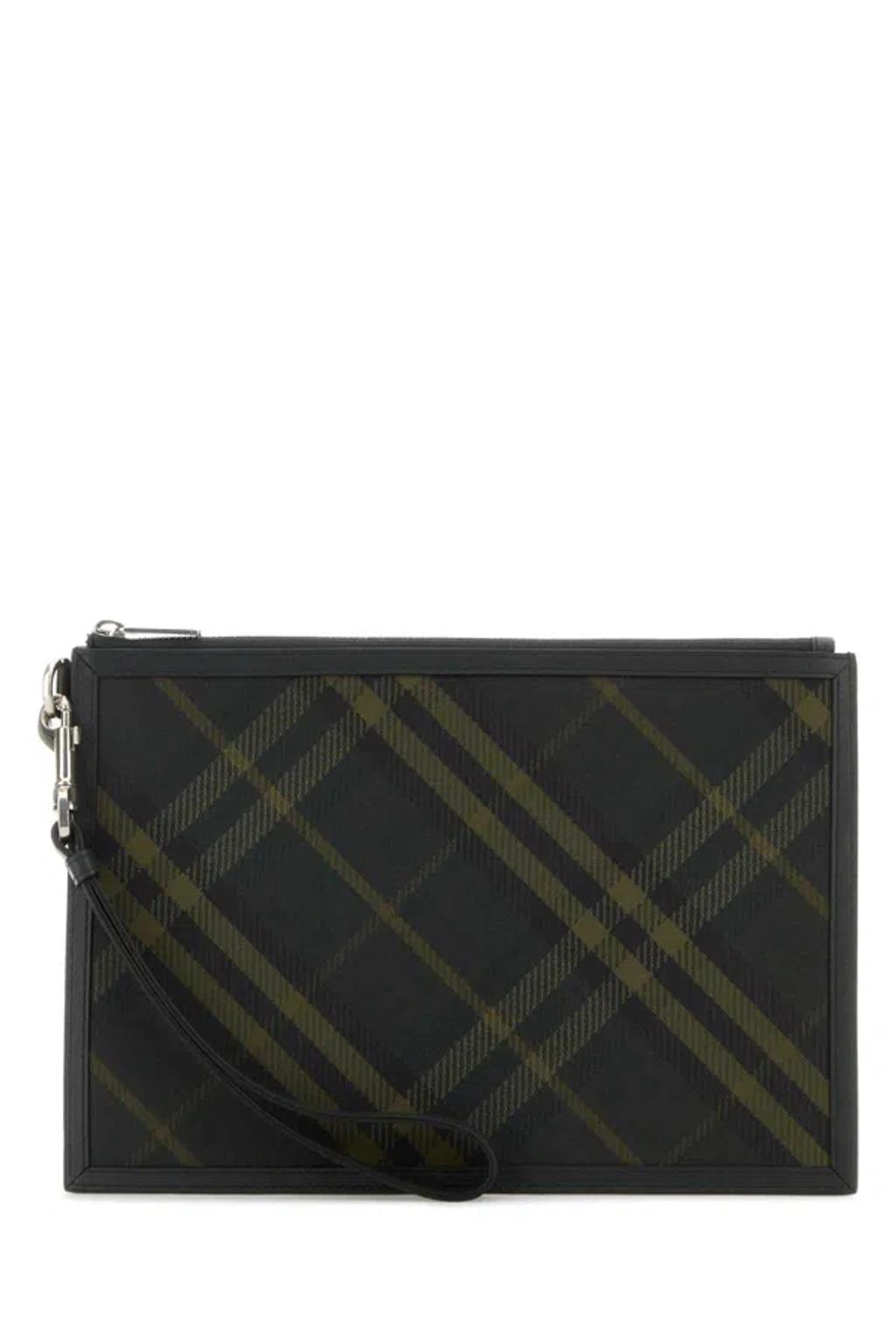 BURBERRY Embroidered Canvas Clutch Bag In Printed Product Image