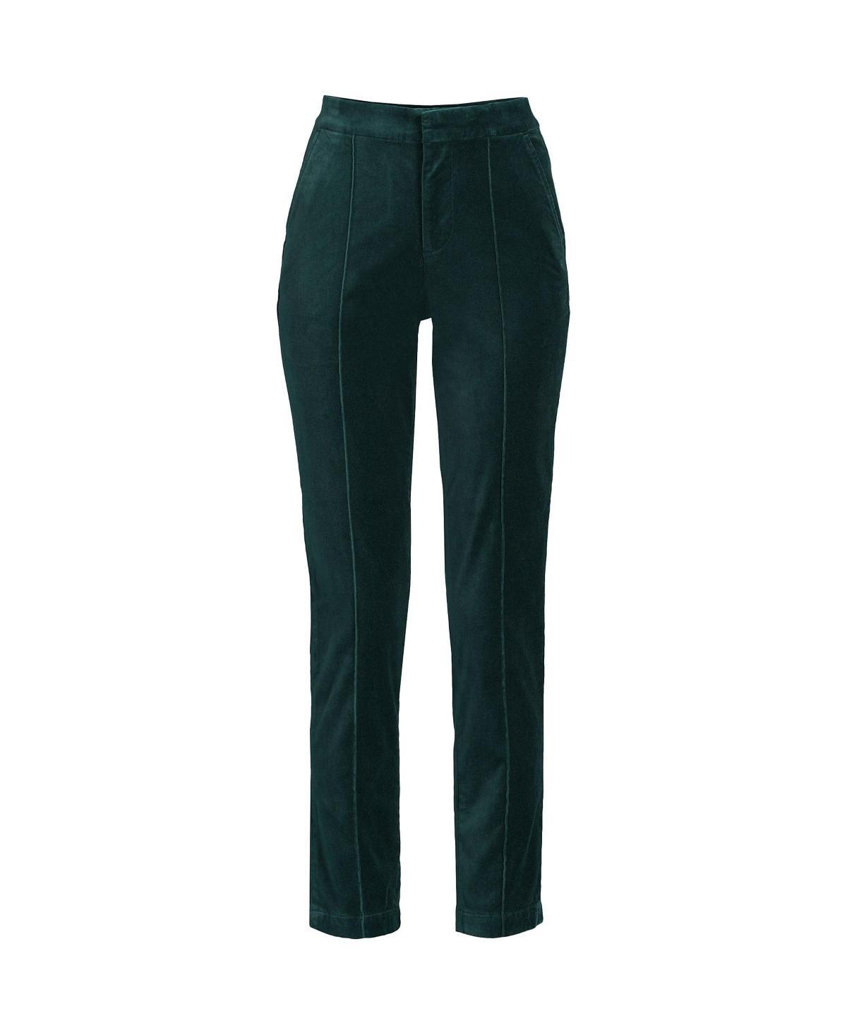 Plus Size Lands End Velvet High-Rise Pintuck Pencil Ankle Pants, Womens Product Image