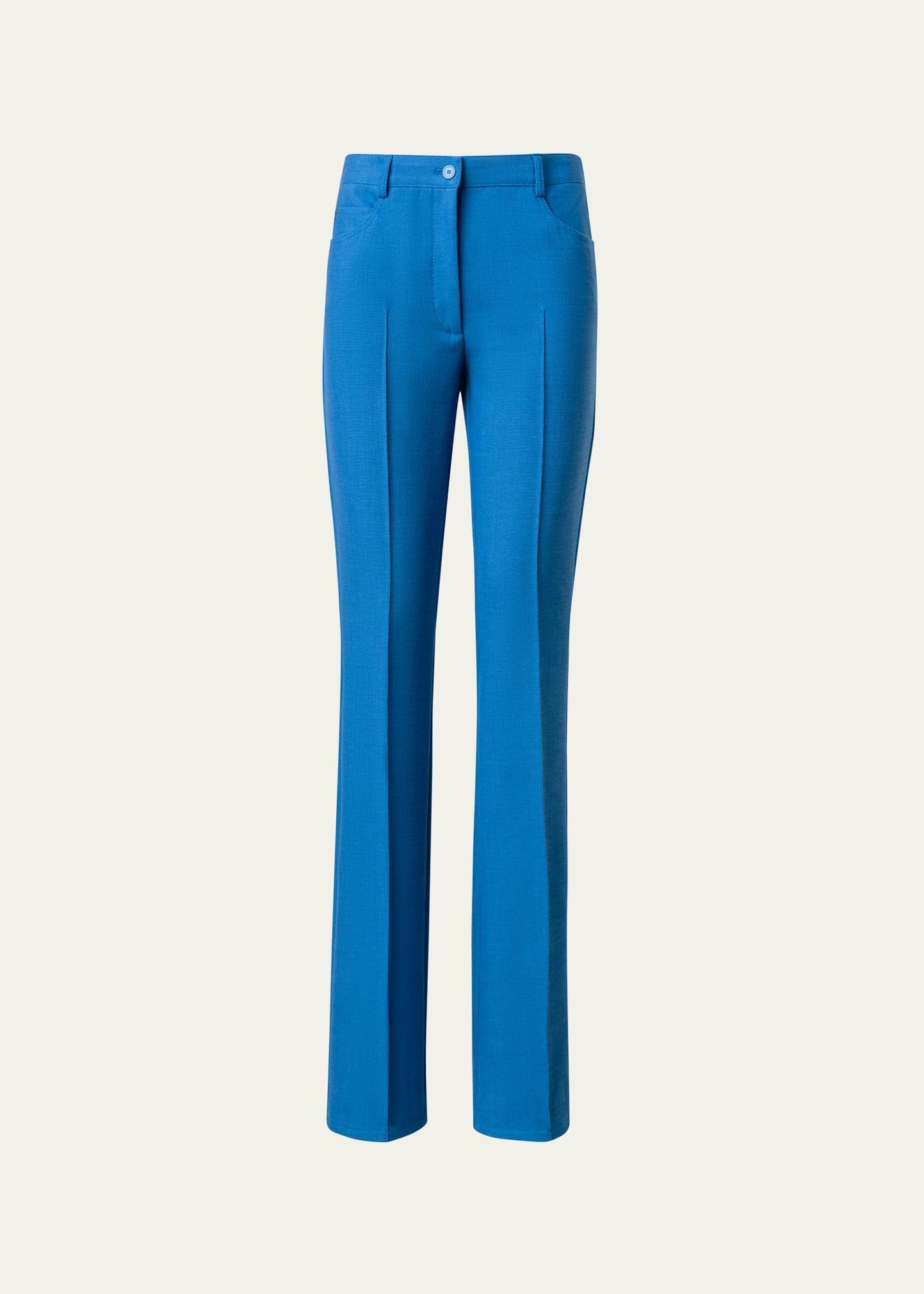 Akris punto Faye Pintuck Pebble Crepe Bootcut Pants Product Image