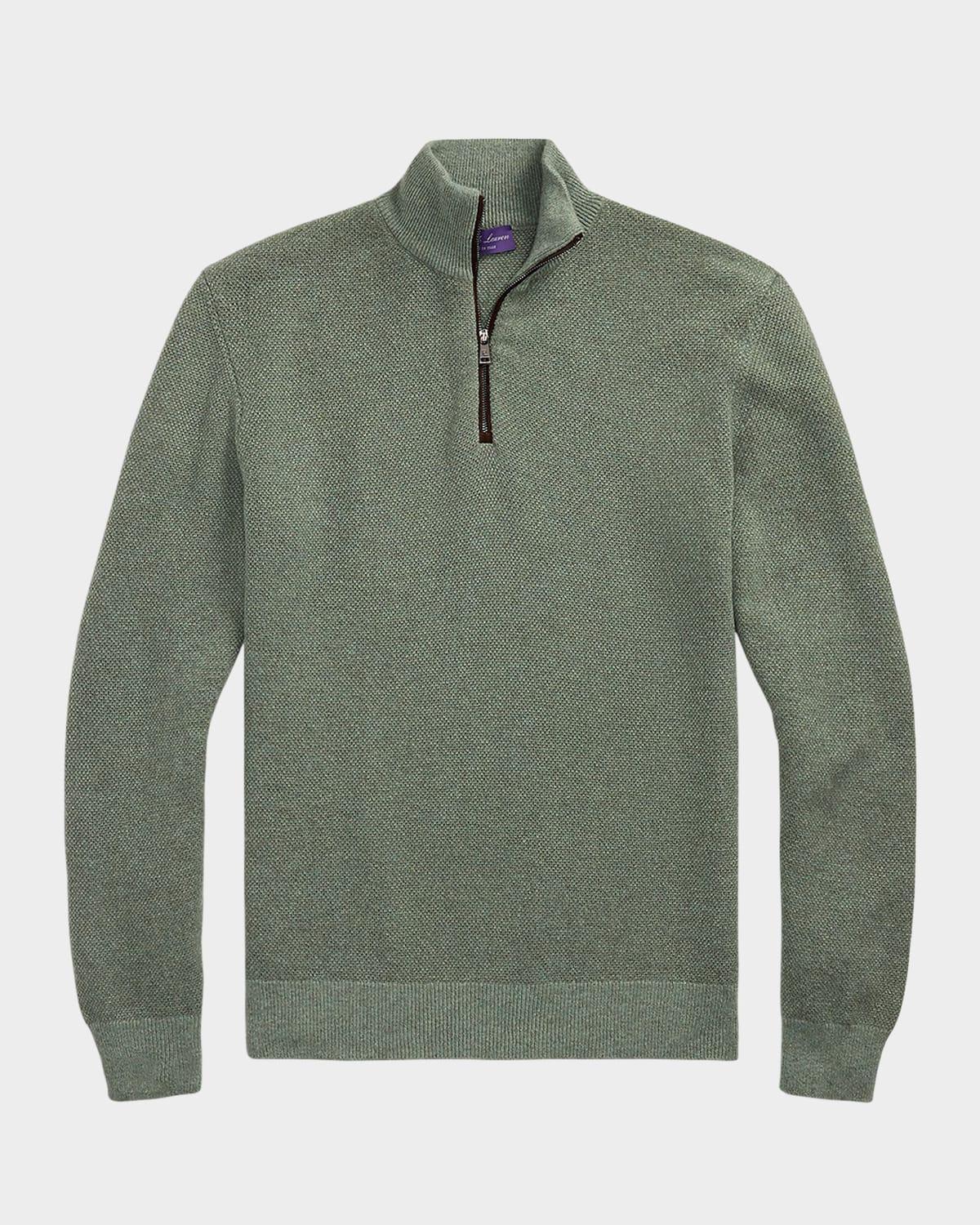 Mens Birdseye Cashmere Quarter-Zip Sweater Product Image