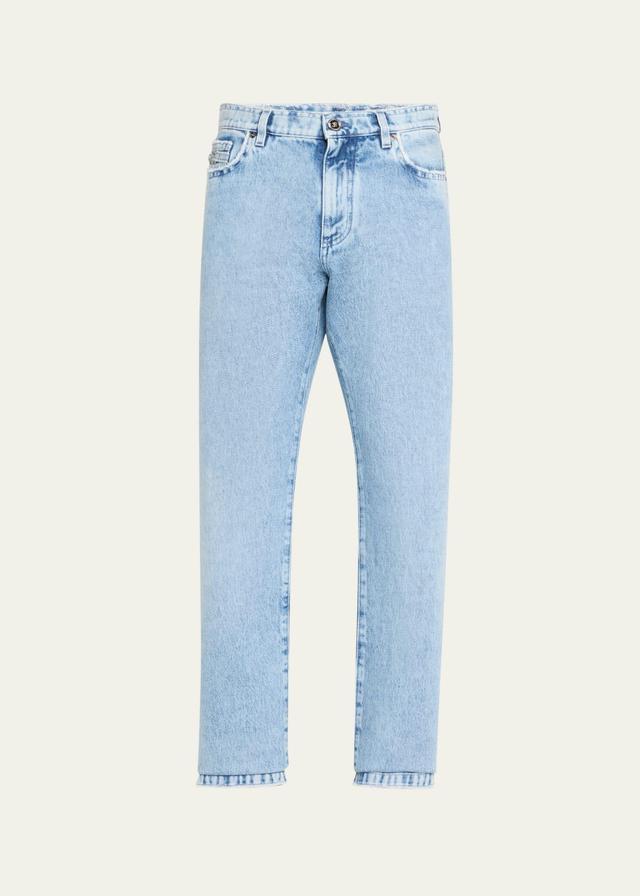 Mens Raw-Cut Baggy Jeans Product Image