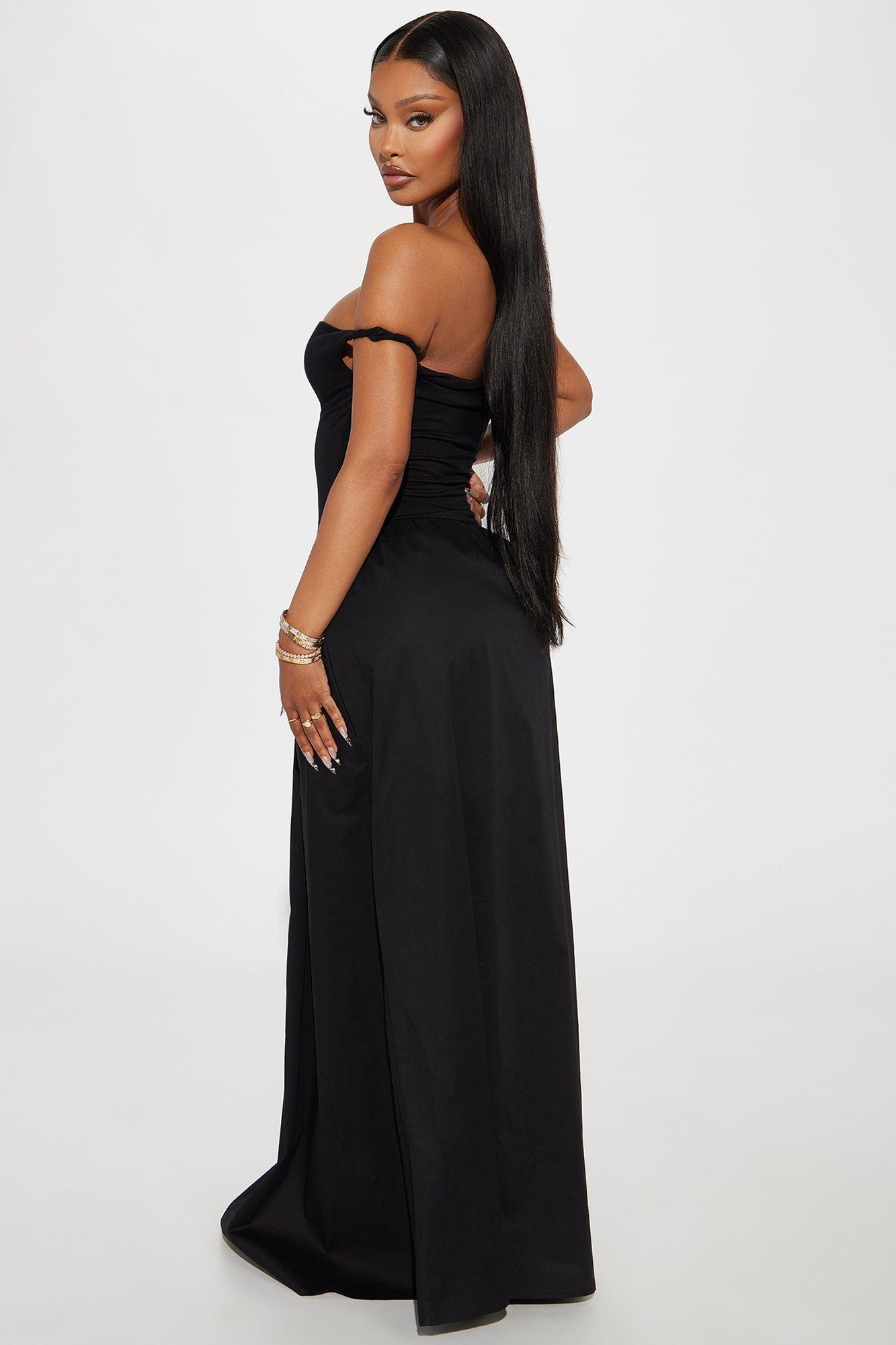 Harriet Off Shoulder Maxi Dress - Black Product Image