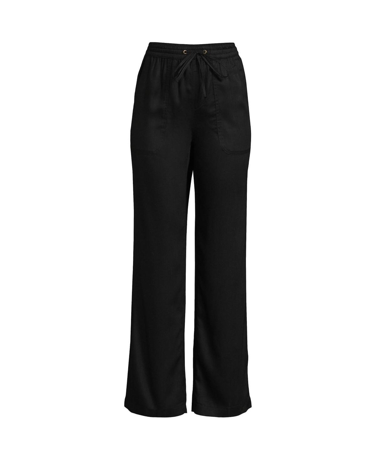 Womens Lands End Tencel High-Rise Wide Leg Pants Product Image