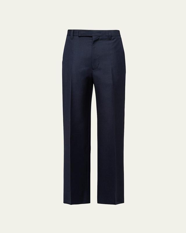 Mens Wide-Leg Wool-Blend Pants Product Image