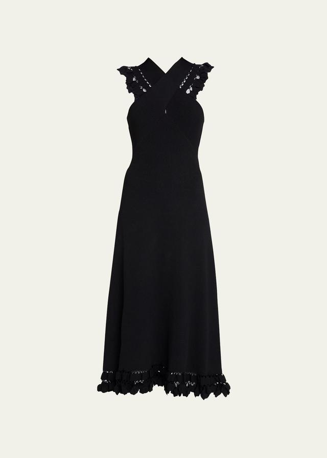 Ulla Johnson Fiora Cutwork Detail Rib Midi Dress Product Image