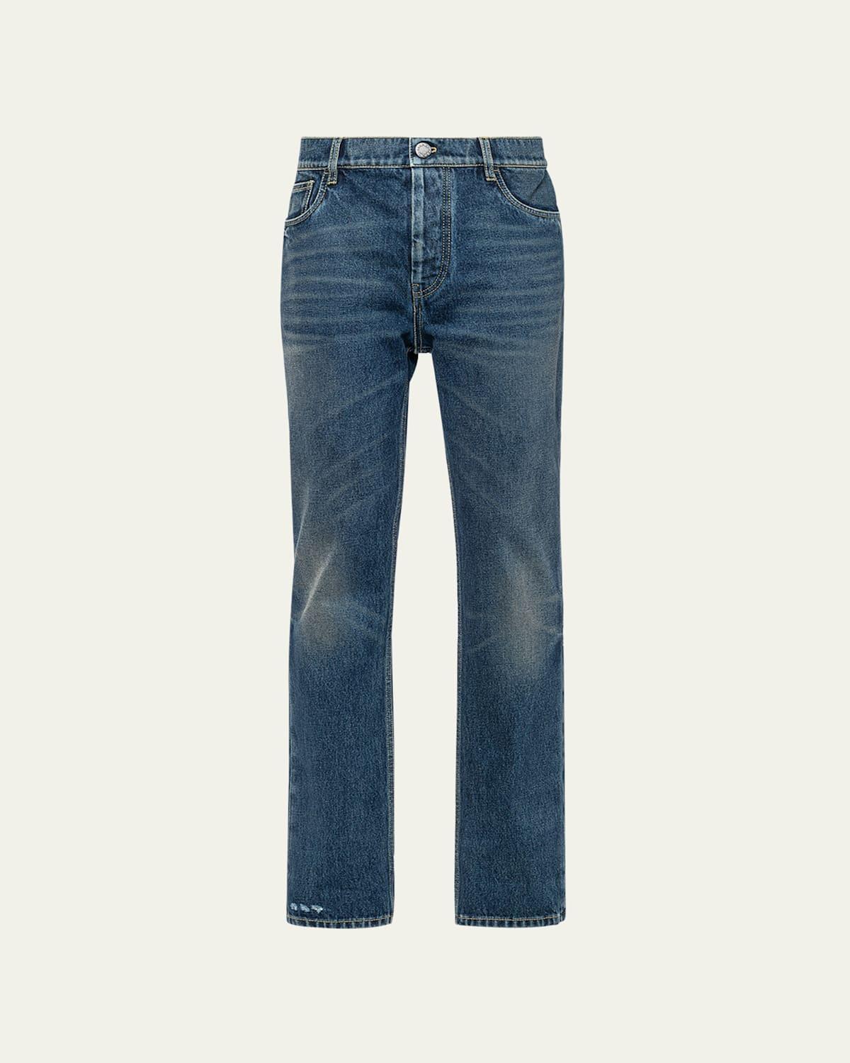 Prada Men's 5-Pocket Vintage Denim Trousers  - BLEU - Size: 31 Product Image