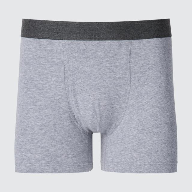 Mens Cotton Boxer Briefs with Deodorizing Gray XL UNIQLO US Product Image