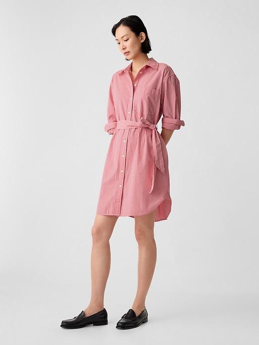 Organic Cotton Stripe Mini Shirtdress Product Image