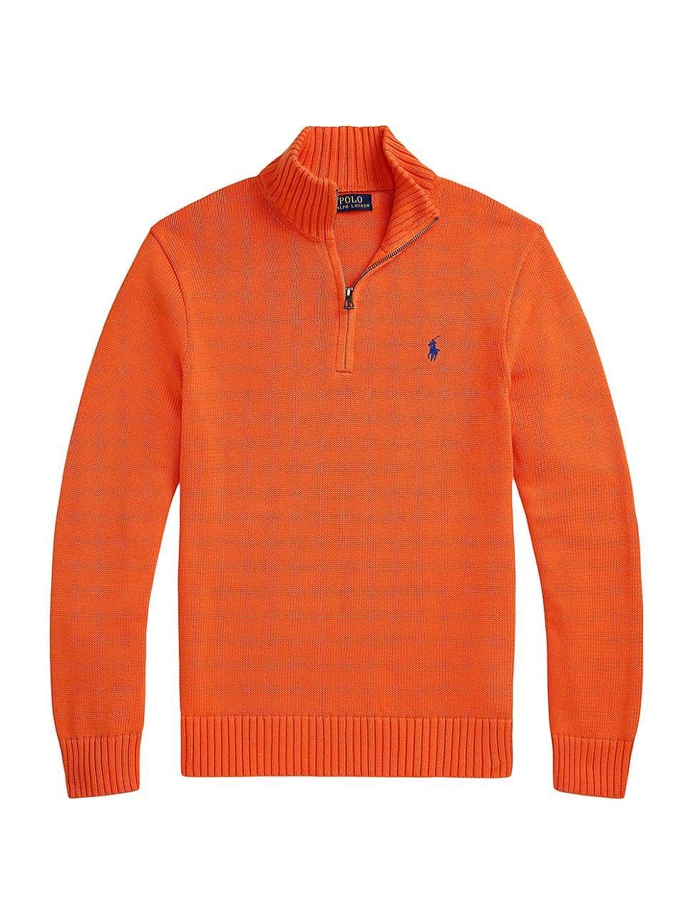 Mens Cotton Knit Quarter-Zip Sweater Product Image