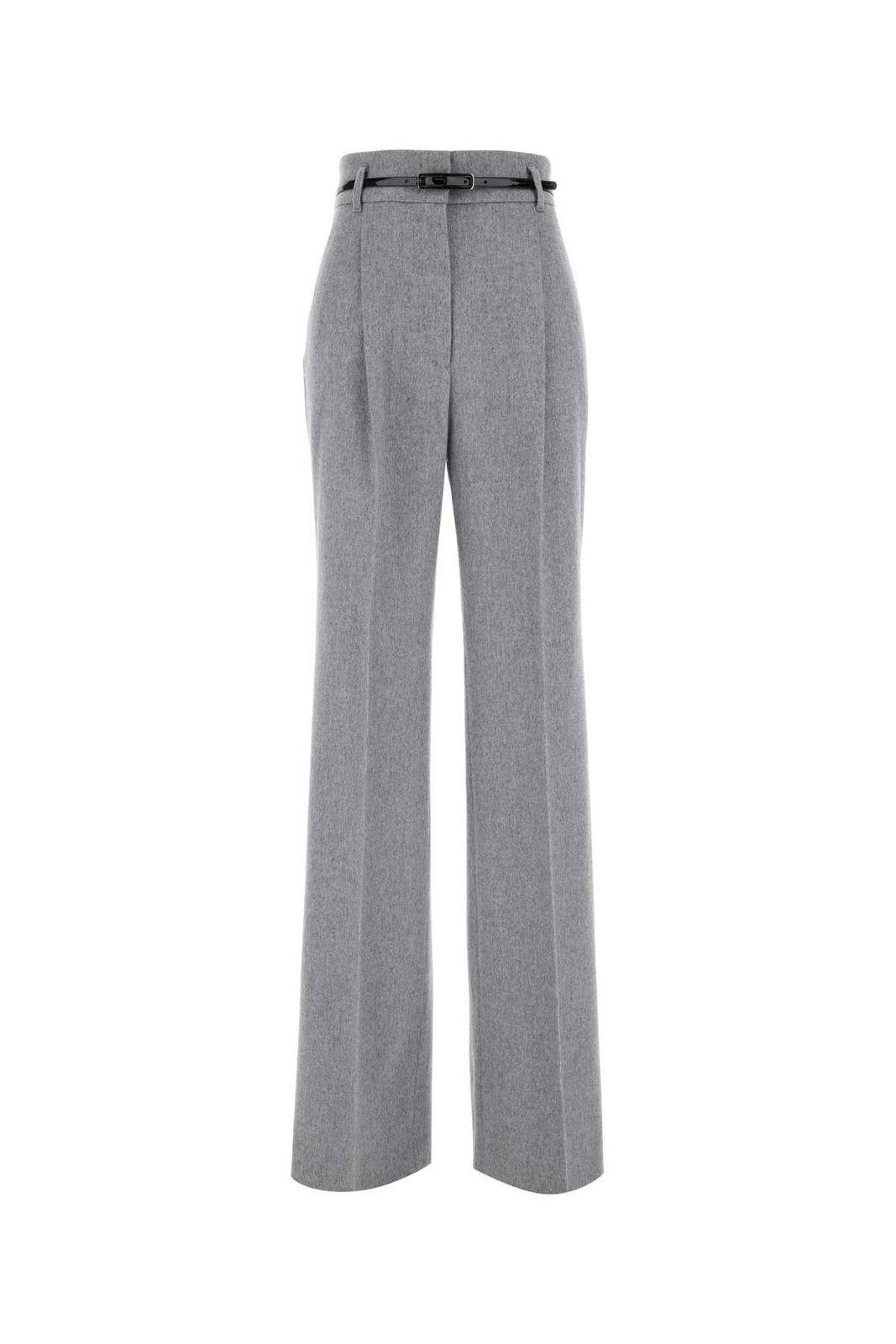 MAX MARA Pleat Detailed Straight Leg Trousers In Grey product image