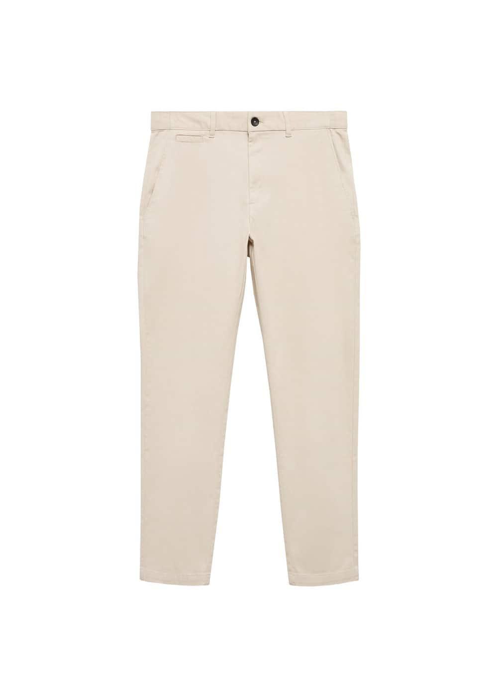 Mango Mens Cotton Tapered Crop Pants - Light Product Image