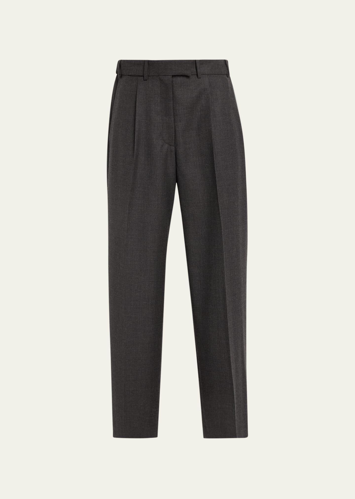 The Row Roan High Waist Straight Leg Wool Pants product image