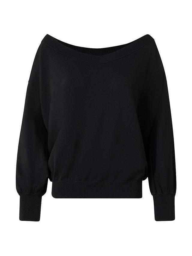 Womens Oversized Wool Off-The-Shoulder Neckline Sweater Product Image