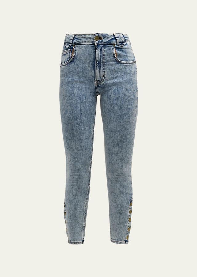 FRAME The Snapped Denim Leggings Product Image