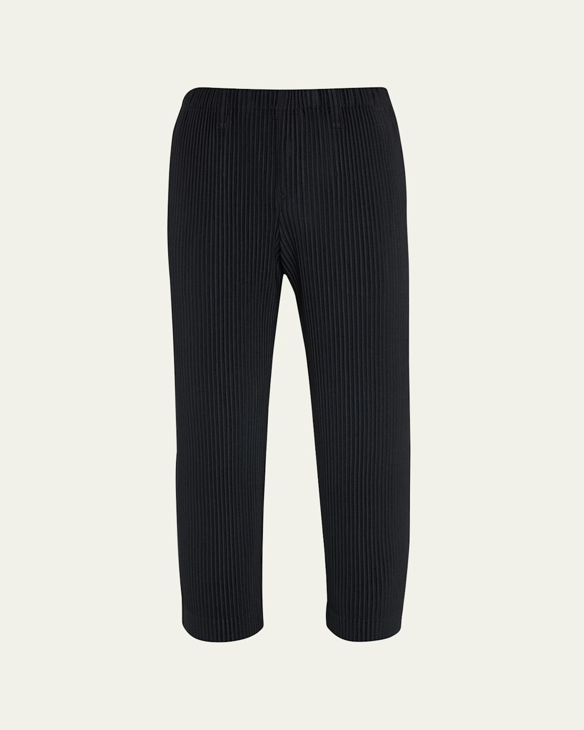 Mens Pleated Straight Pants Product Image