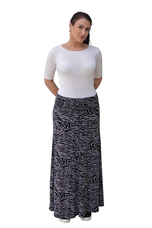 Printed Maxi Skirt for Women Flowing A-line Female Product Image